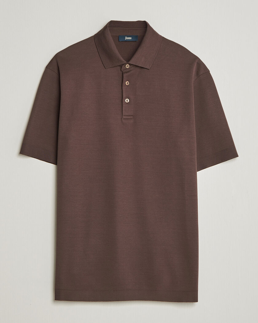 Herno Micro Piquet Polo Brown – Brown