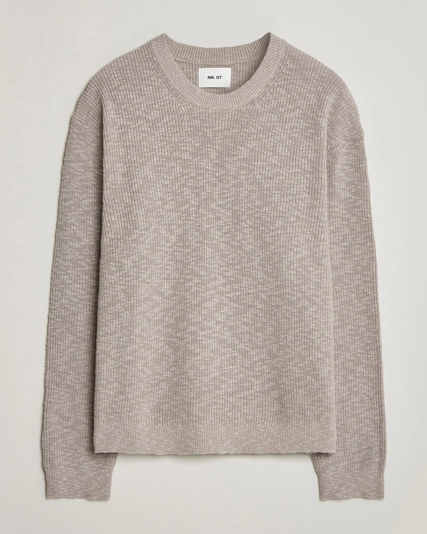 NN07 Russell Cotton Knitted Sweater Moon Dust – Grey