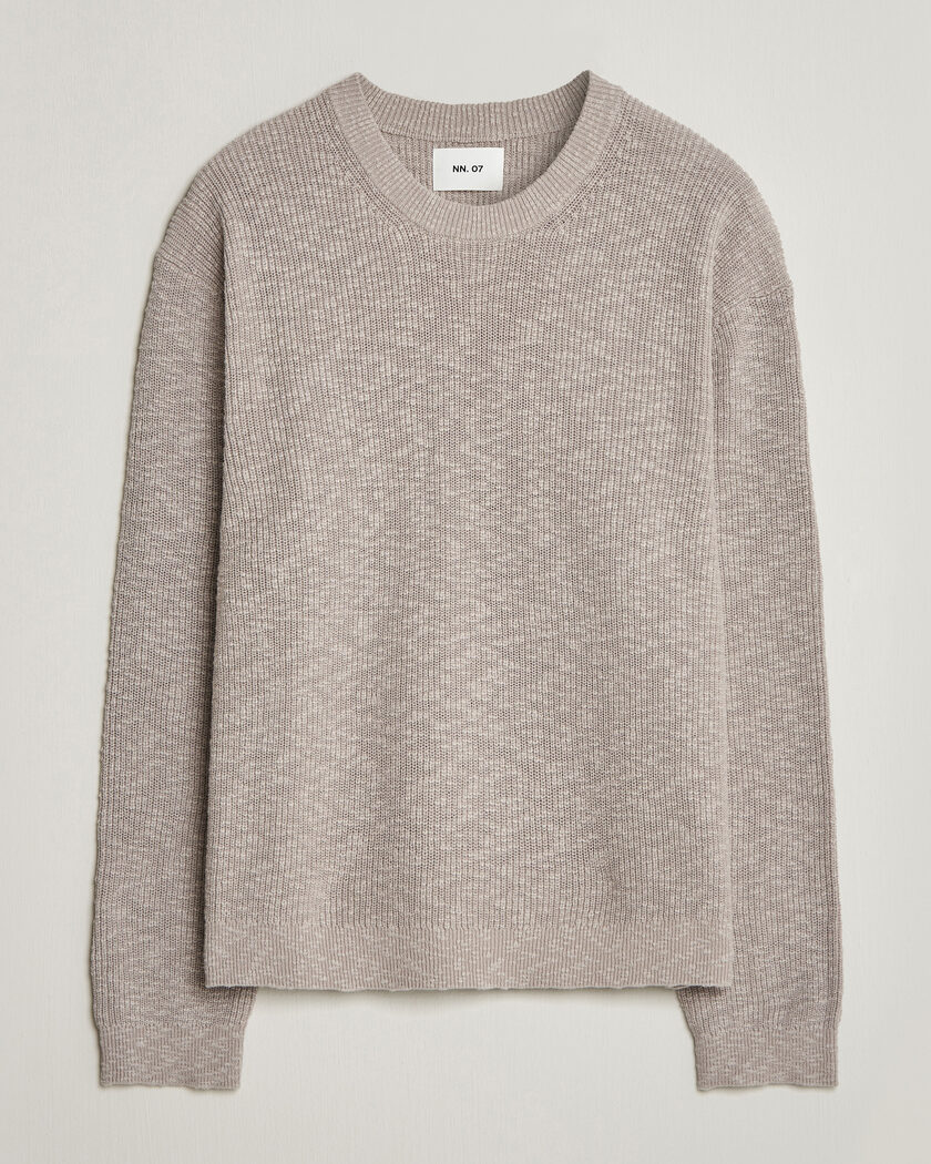 NN07 Russell Cotton Knitted Sweater Moon Dust – Grey