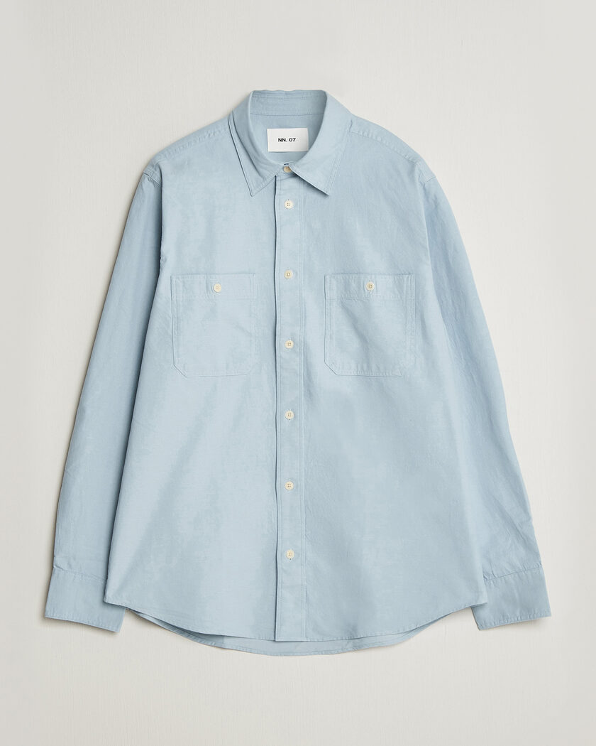 NN07 Colby Twill Overshirt Sky Mist – Blue