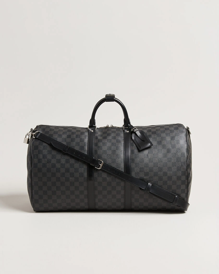Louis Vuitton Pre-Owned Keepall 55 Bandouliére Damier Graphite – Grey