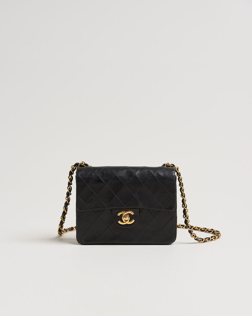 Chanel Pre-Owned Classic Mini Single Flap Square Bag Black – Black