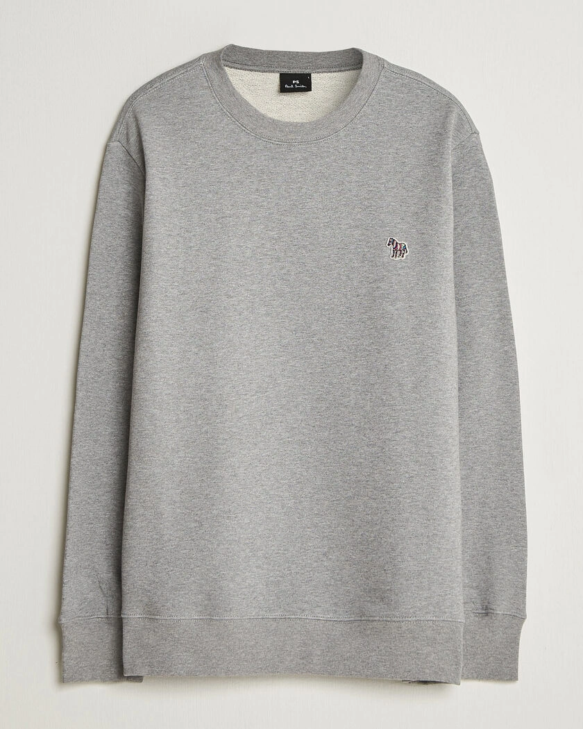 PS Paul Smith Zebra Organic Cotton Sweatshirt Grey Melange – Grey