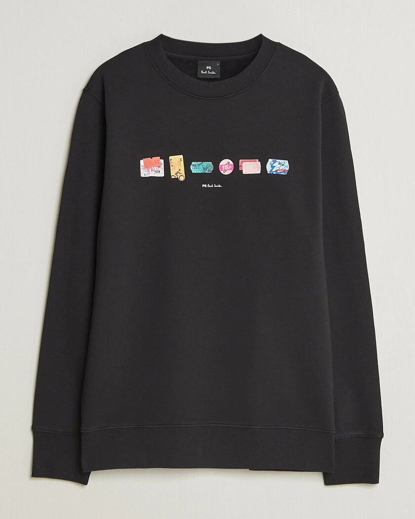 PS Paul Smith In A Row Crew Neck Sweatshirt Black – Black