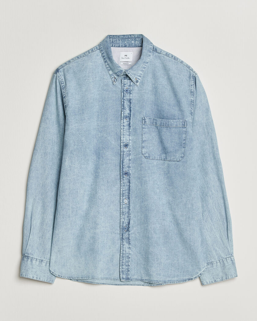 PS Paul Smith Casual Fit Denim Shirt Light Blue – Blue