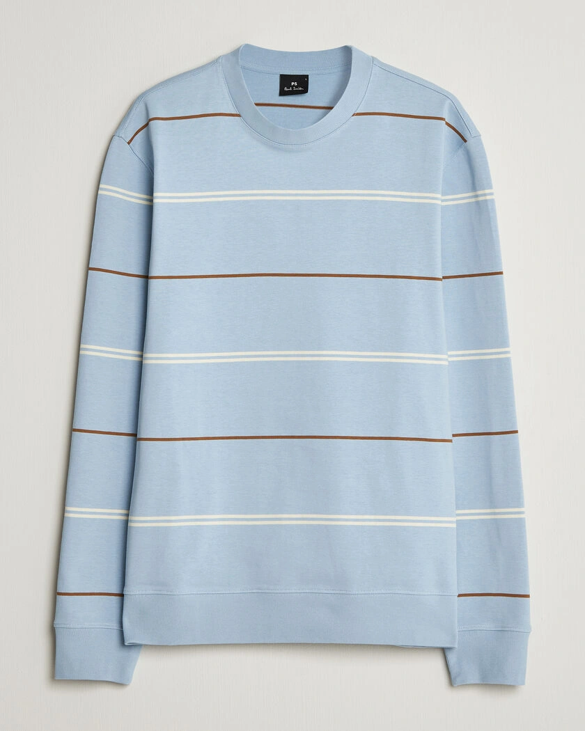 PS Paul Smith Cotton Striped Sweater Light Blue – Blue