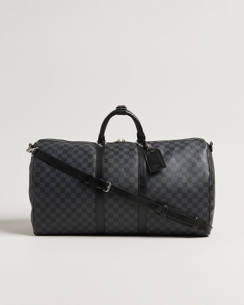 Louis Vuitton Pre-Owned Keepall 55 Bandouliére Damier Graphite – Grey
