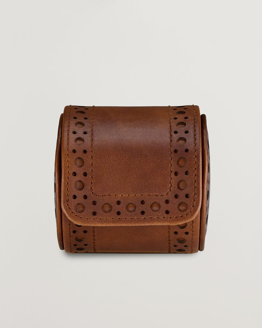 WOLF Brouge Single Watch Roll Burnished Brown – Brown