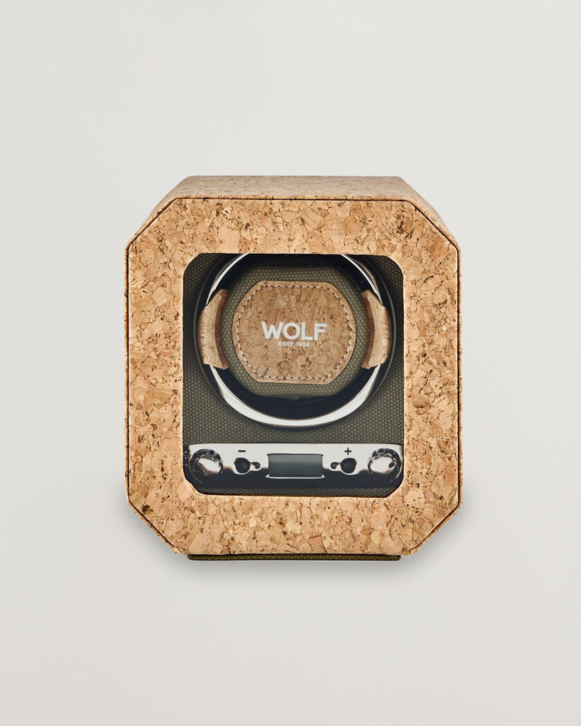 WOLF Cortica Single Watch Winder Cork – Beige