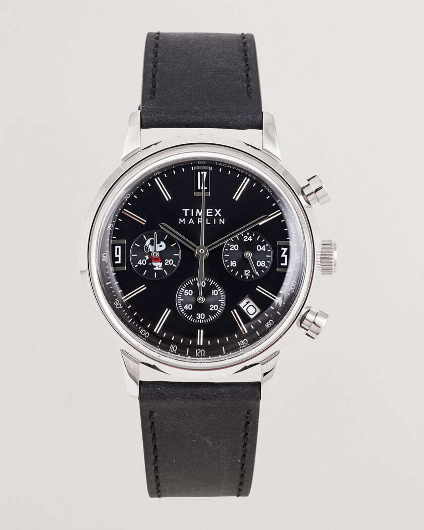 Timex x Peanuts Chrono Cool Joe Leather 40mm Black Dial – Black