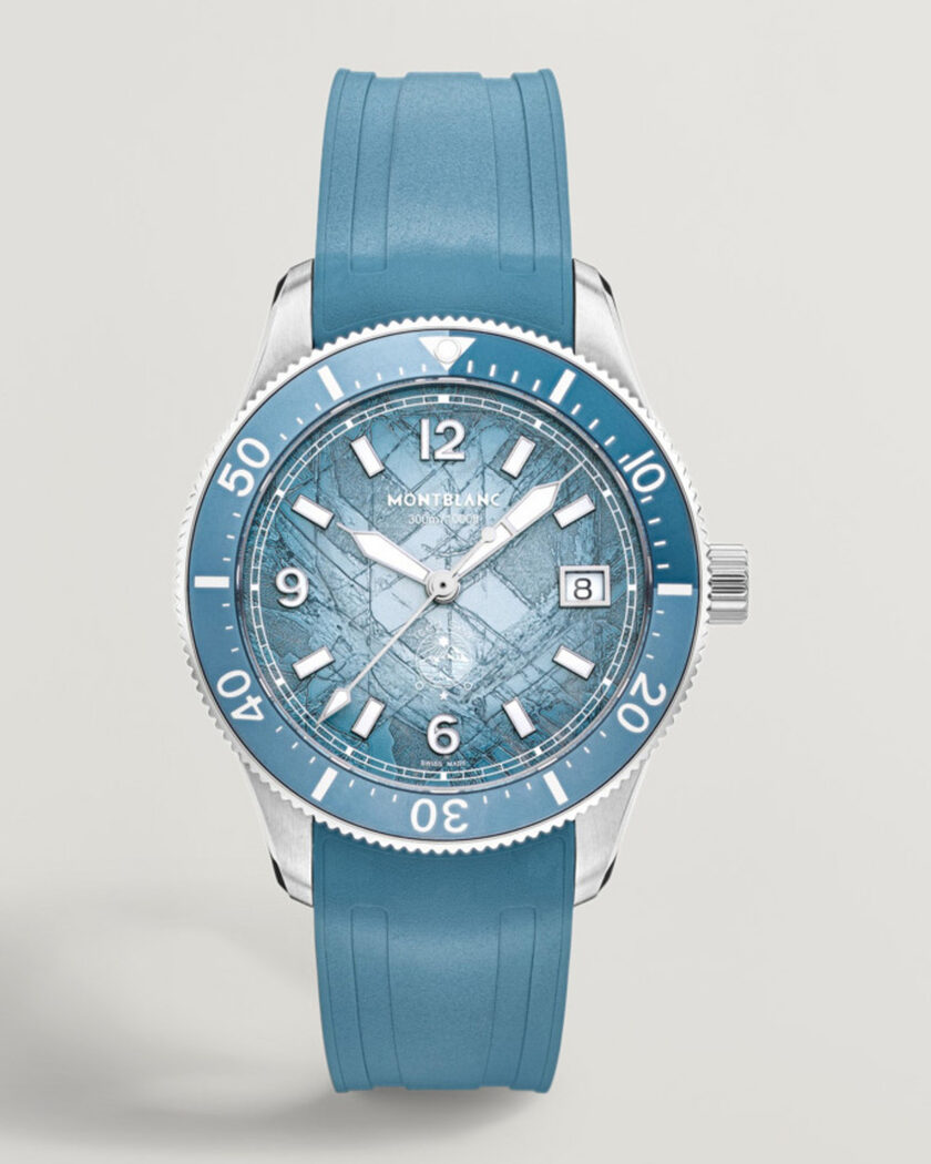 Montblanc Iced Sea Automatic Date 0 Oxygen Rubber Strap Light Blue – Blue