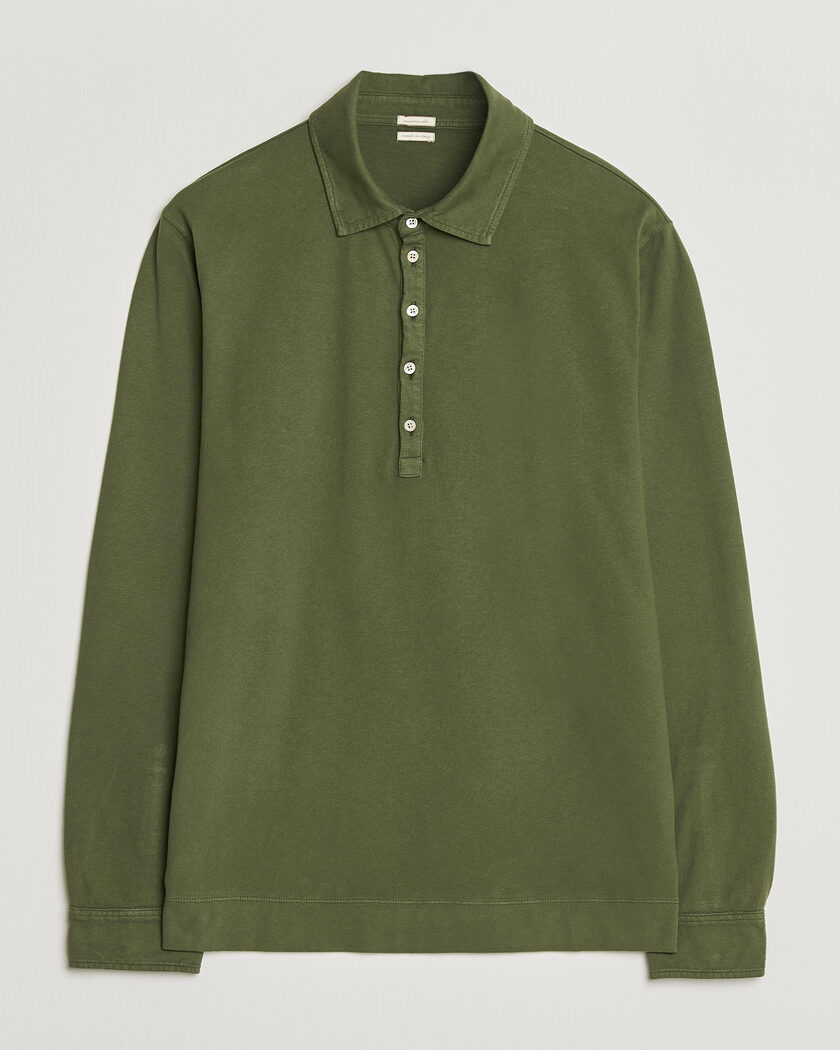 Massimo Alba Raya Long Sleeve Polo Moss Green – Green