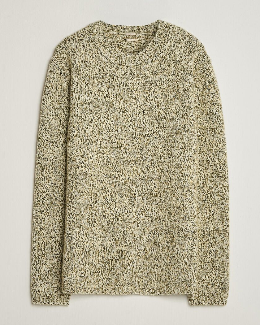 Auralee Cashmere/Silk Crew Neck Mint Melange at CareOfCarl.com
