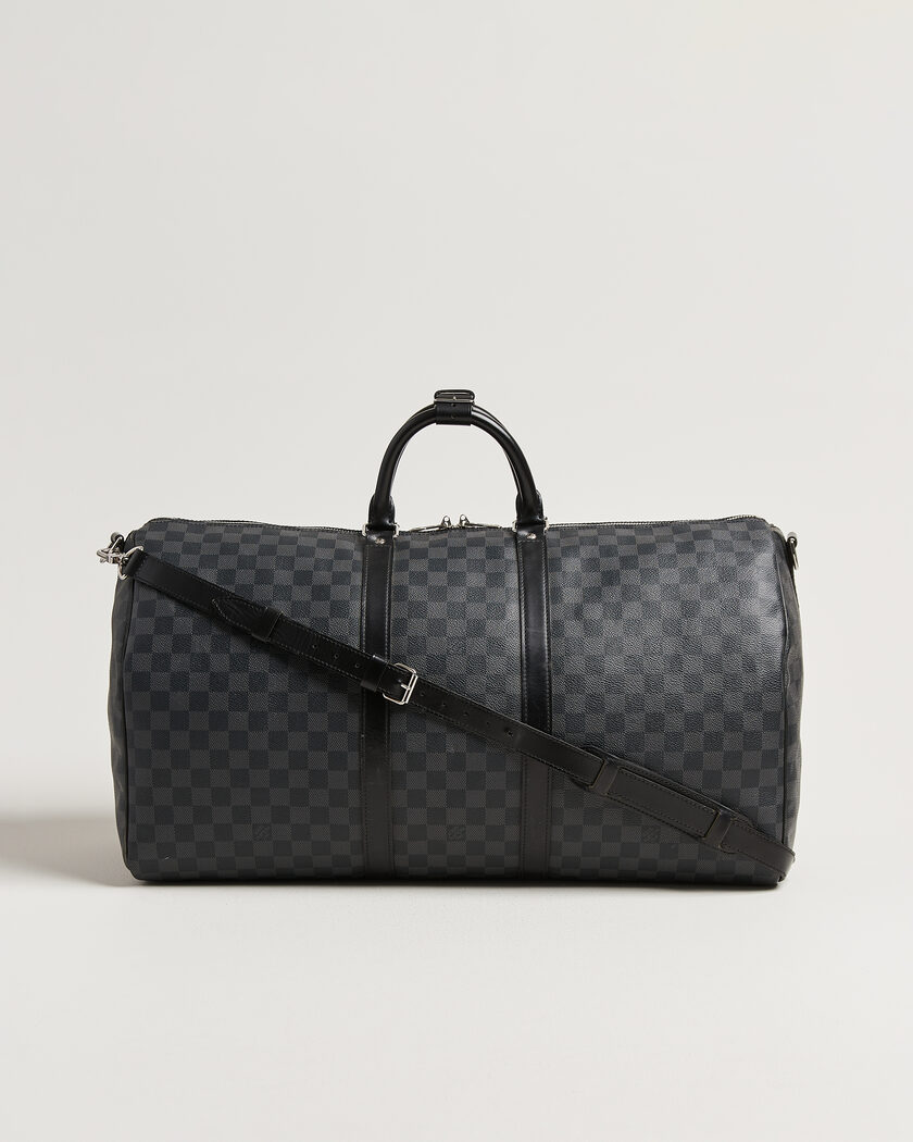 Louis Vuitton Pre-Owned Keepall 55 Bandouliére Damier Graphite – Grey