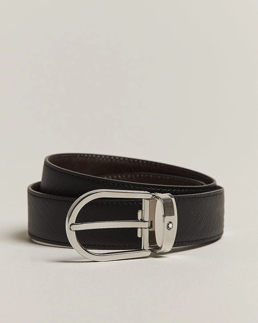 Montblanc Sartoial Horseshoe 30mm Reversible Belt Black/Brown – Black