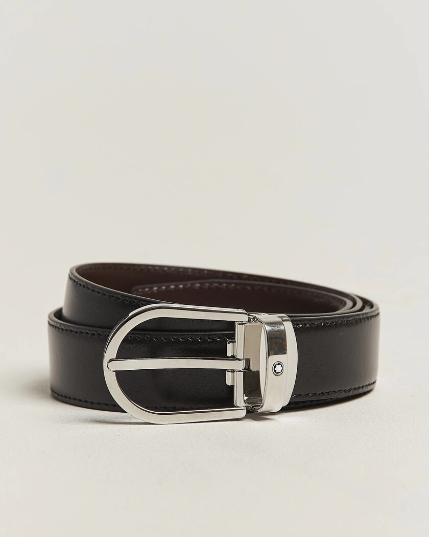  Montblanc Meisterstück Horseshoe 30mm Reversible Belt Black/Brown – Black