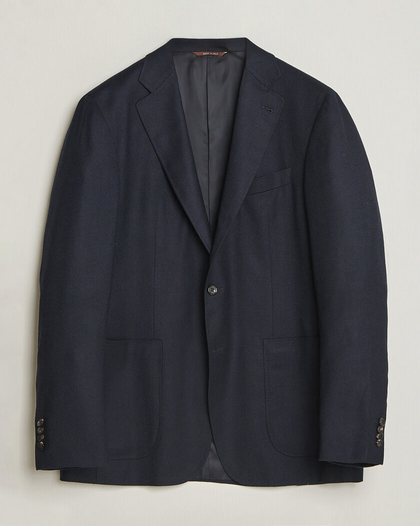 Canali Kei Impeccabile Flannel Blazer Navy – Blue