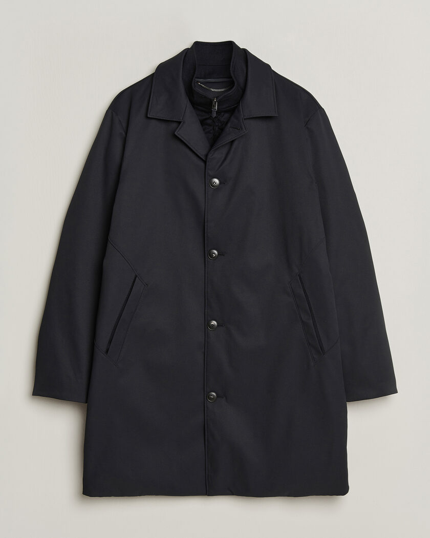 Canali Zip Liner Down Coat Navy – Blue