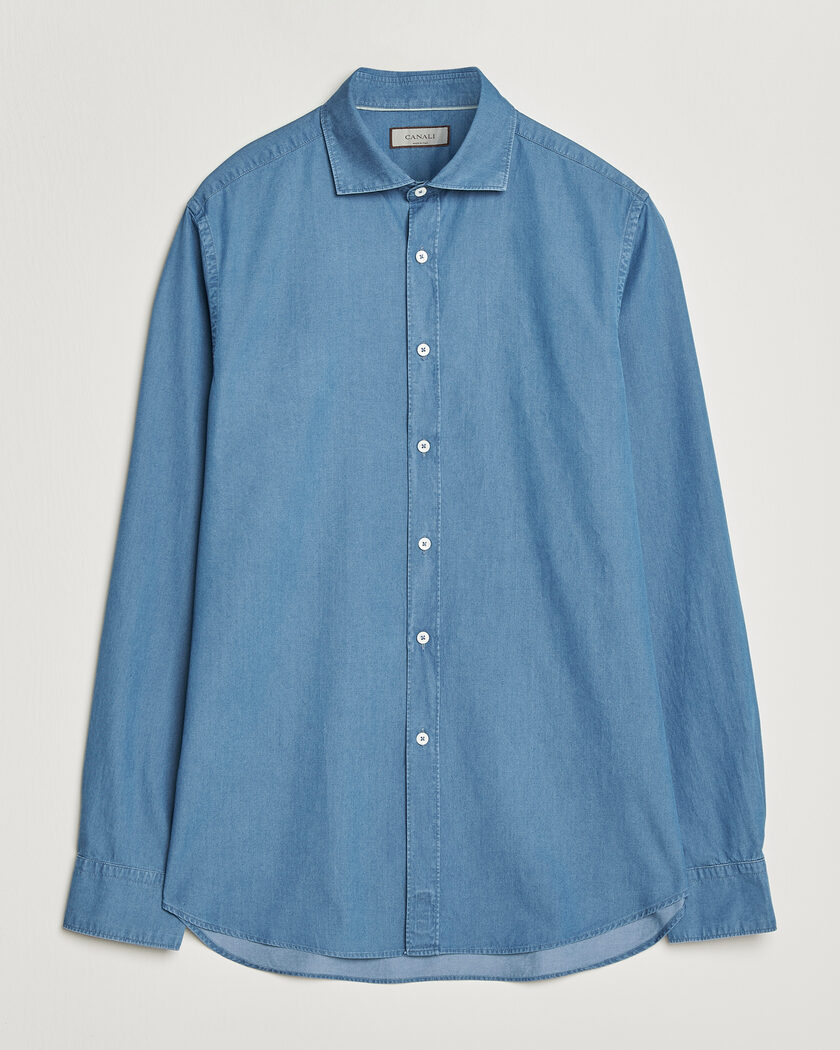 Canali Denim Shirt Stone Wash – Blue