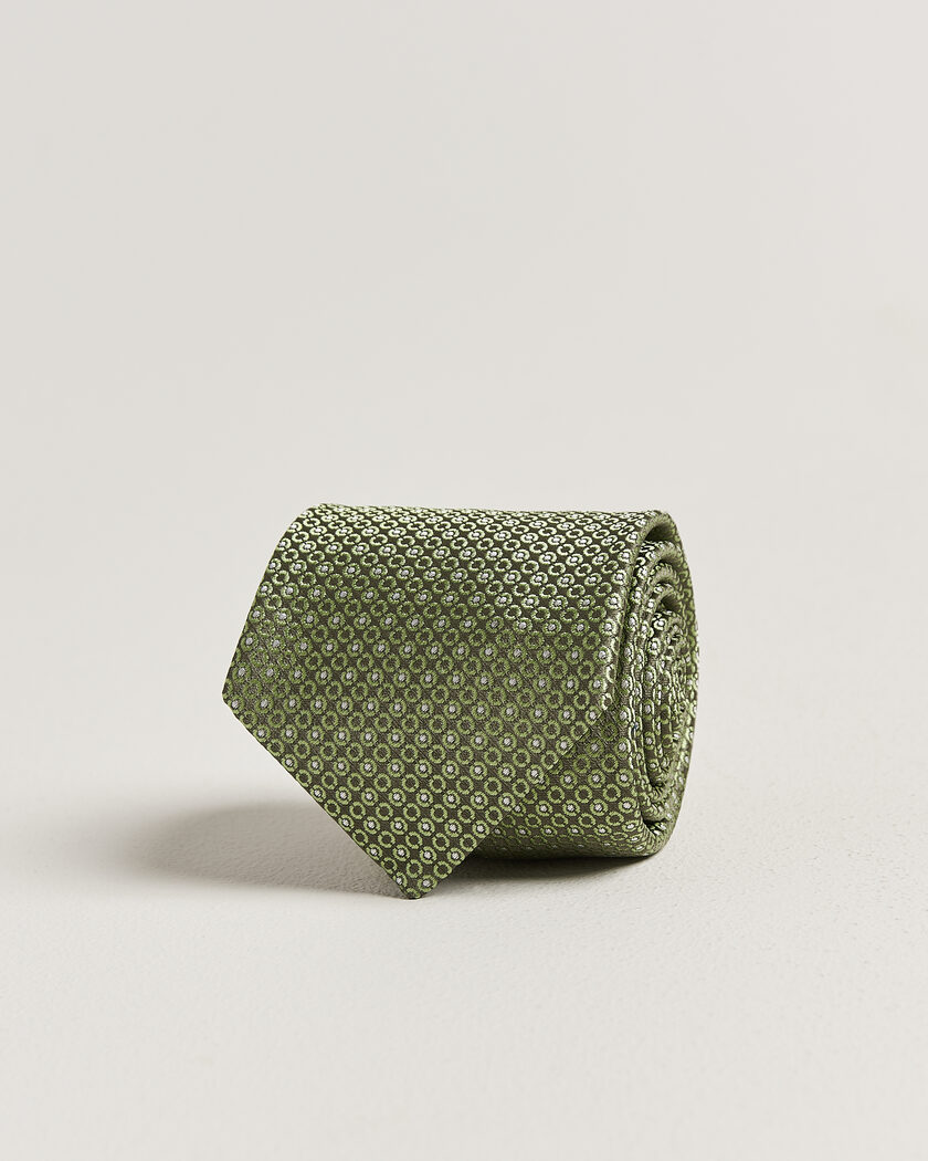 Canali Jacquard Silk Tie Grass Green – Green