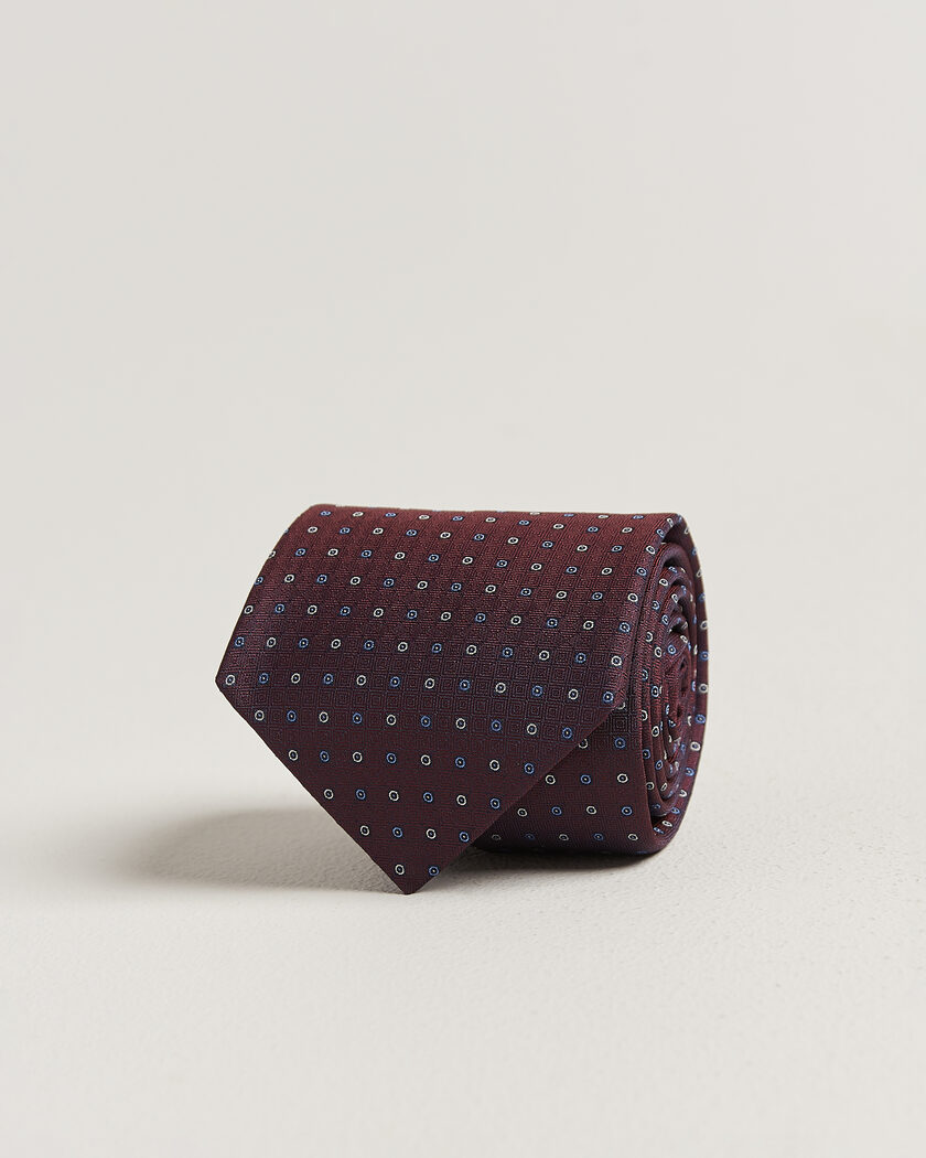 Canali Jacquard Silk Tie Burgundy – Red