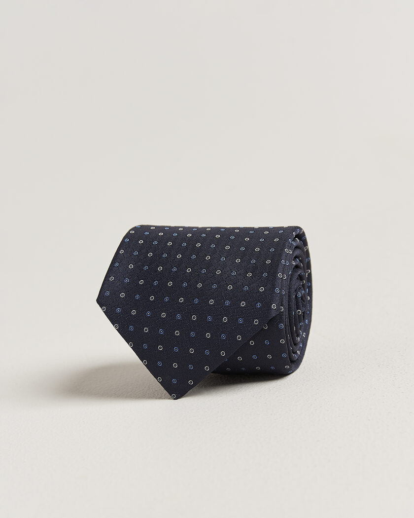 Canali Jacquard Silk Tie Navy – Blue