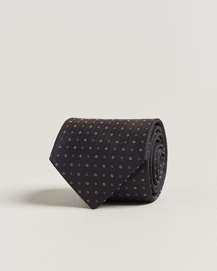 Canali Jacquard Silk Tie Dark Brown – Brown