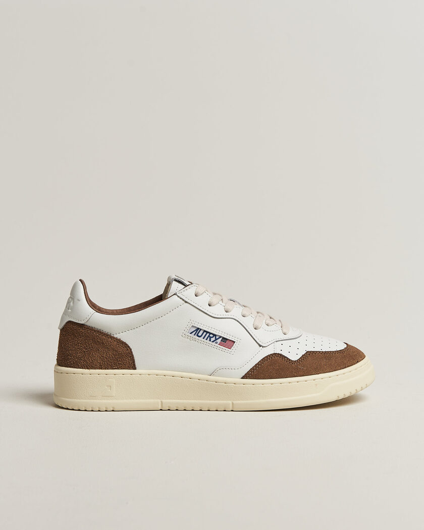Autry Medalist Low Soft Leather/Suede Sneaker White/Tabacco – White