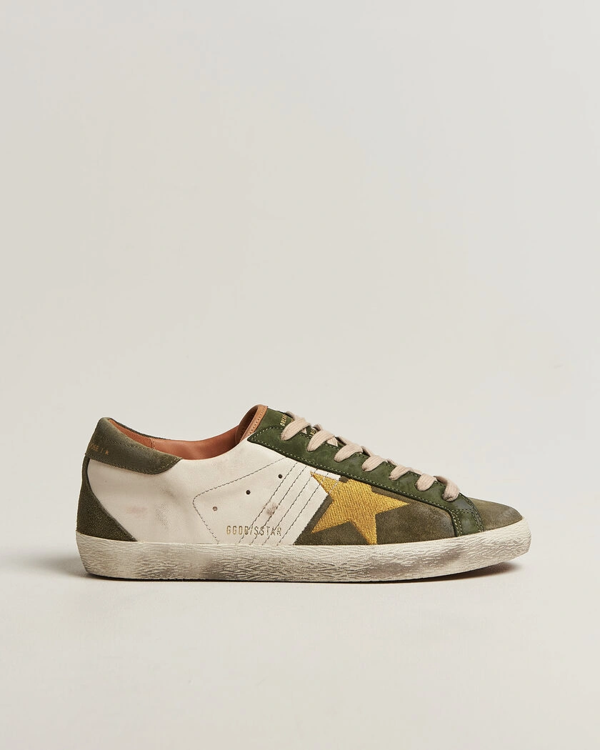 Golden Goose Super-Star Sneakers Cream/Olive – White