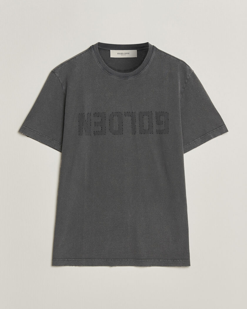 Golden Goose Distressed Cotton T-Shirt Anthracite – Grey
