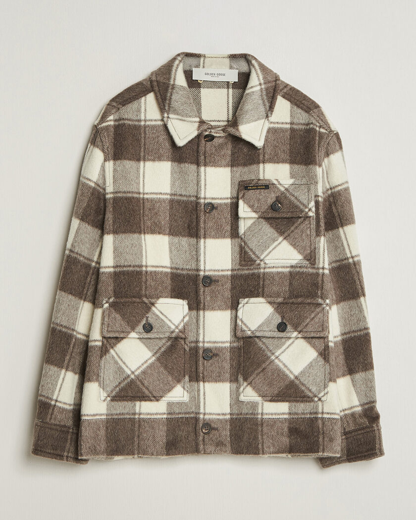 Golden Goose Wool/Mohair Work Jacket Brown/White – Brown