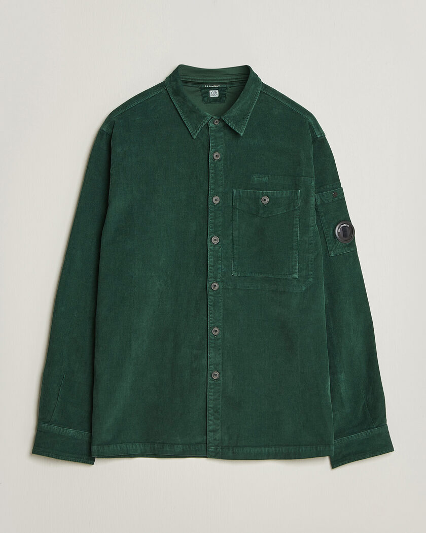 C.P. Company Corduroy Lens Overshirt Emerald Green – Green