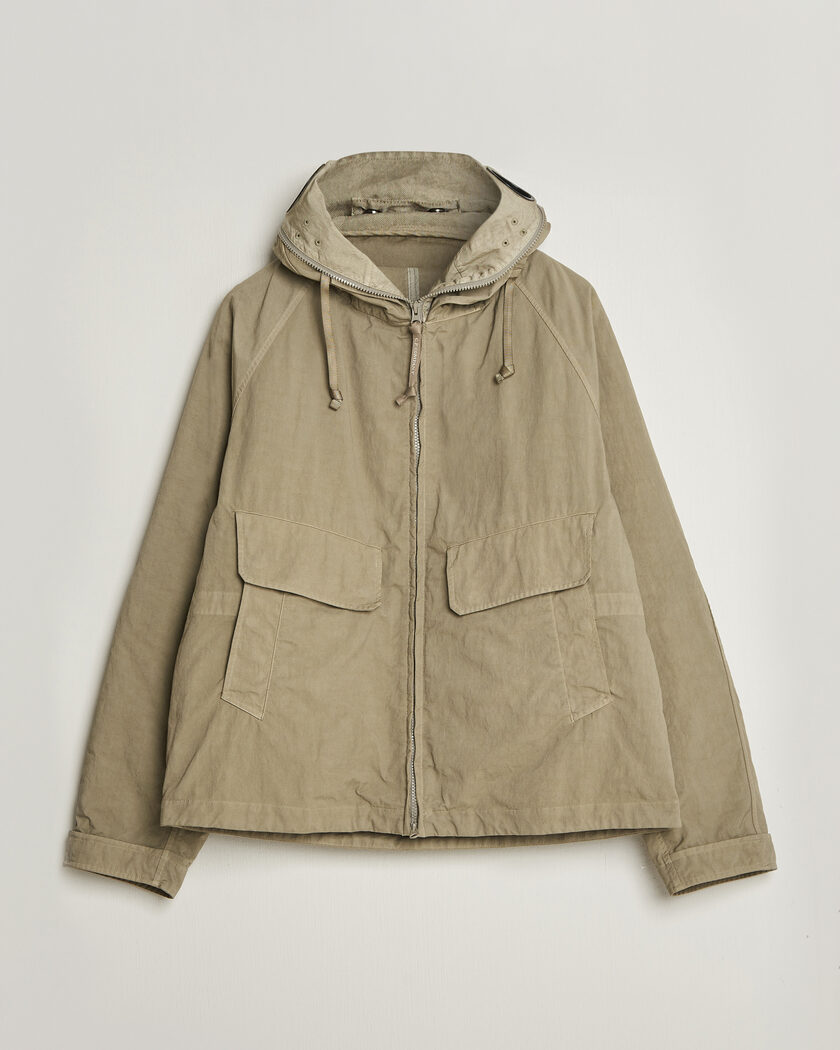 C.P. Company Heavy Nylon Twill Down Padded Jacket Light Grey – Green
