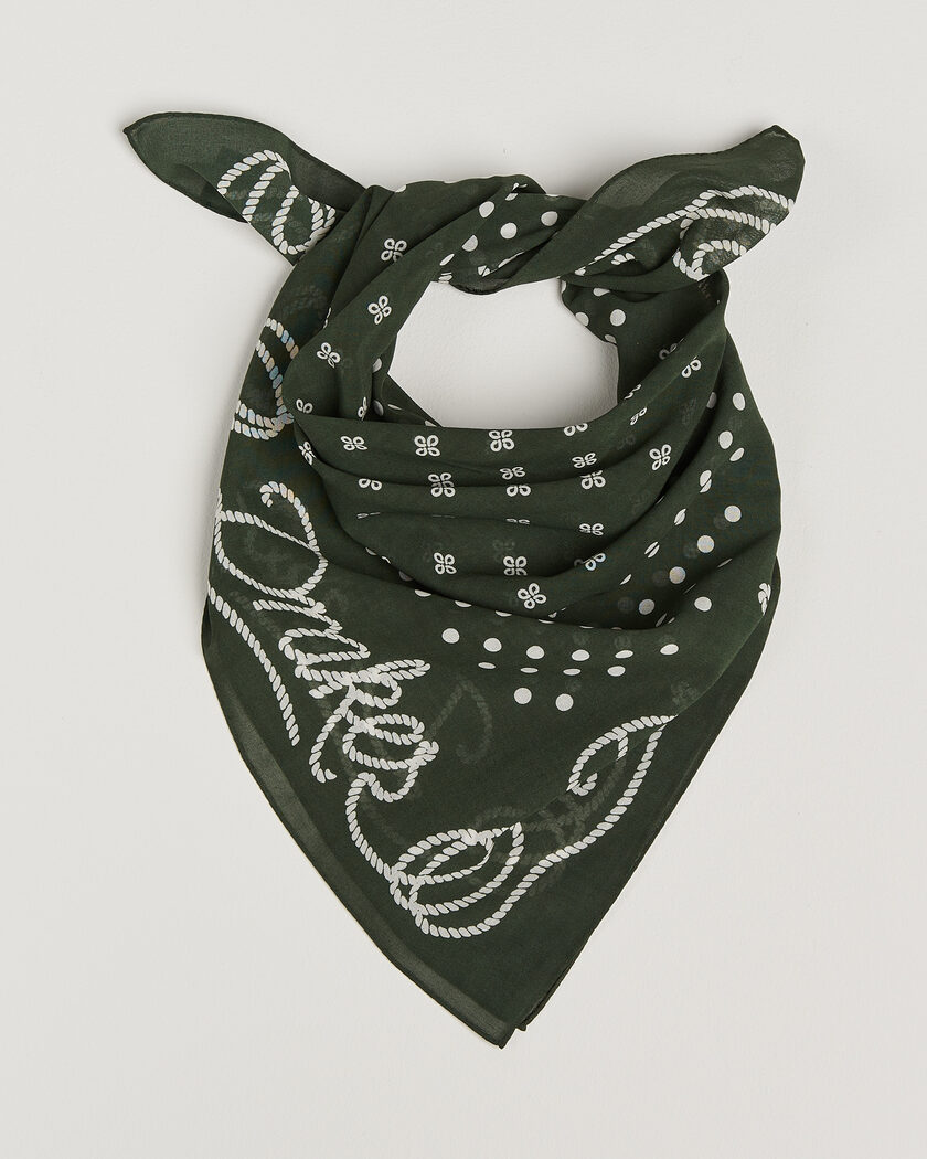 Drake's Rope Border Cotton Bandana Green – Green