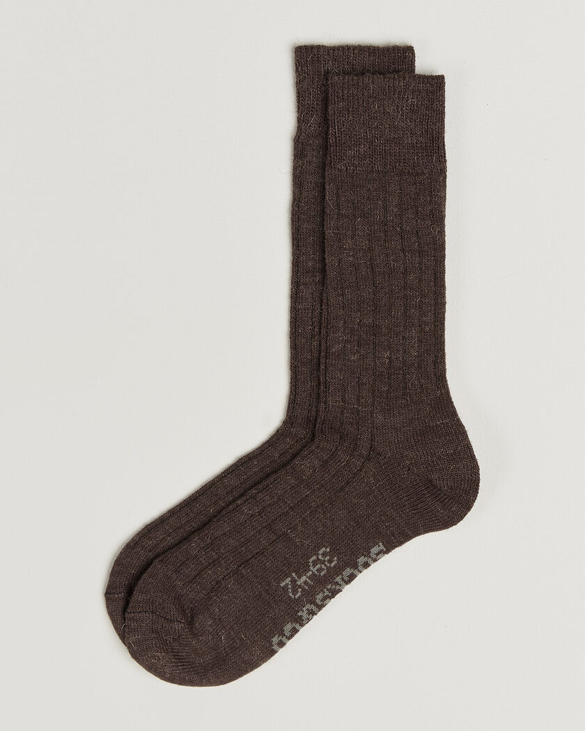Alpacasocks & Co 2-Pack Ribbed Alpacka Wool Socks Cacao – Brown