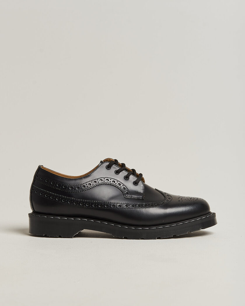 Solovair American Brogue Shoe Black Shine – Black