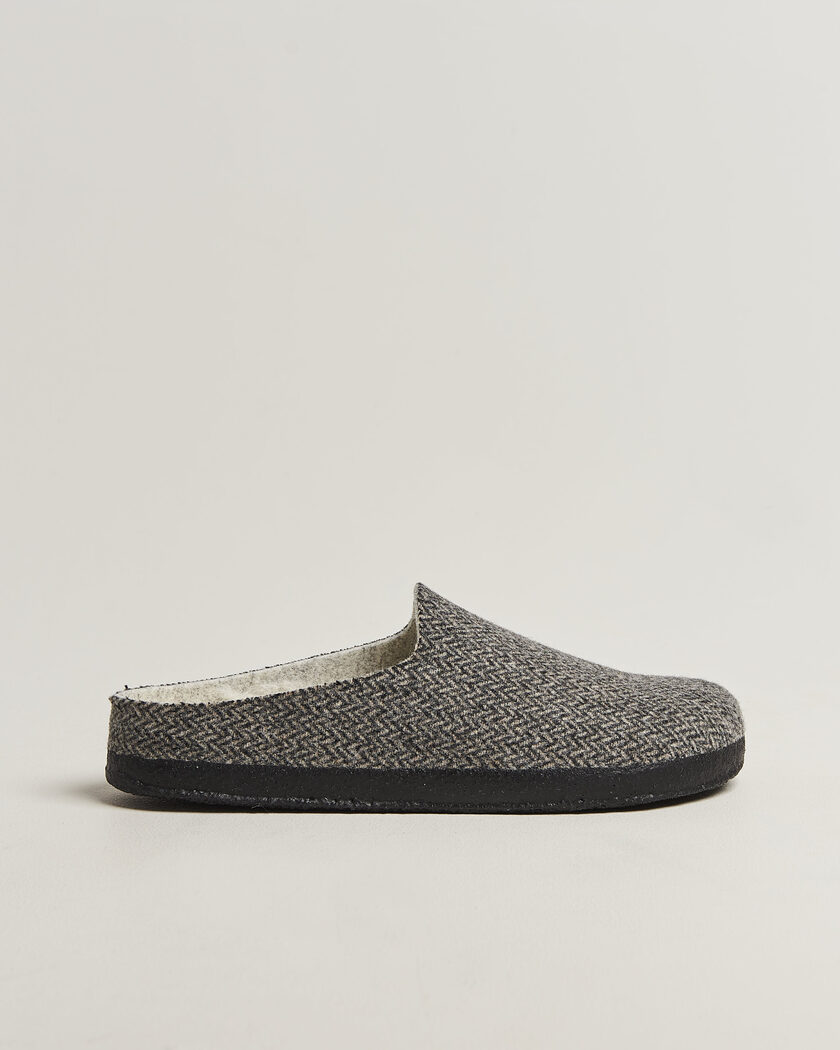 BIRKENSTOCK Amsterdam Wrapped Dip Shearling Dark Grey Herringbone – Grey