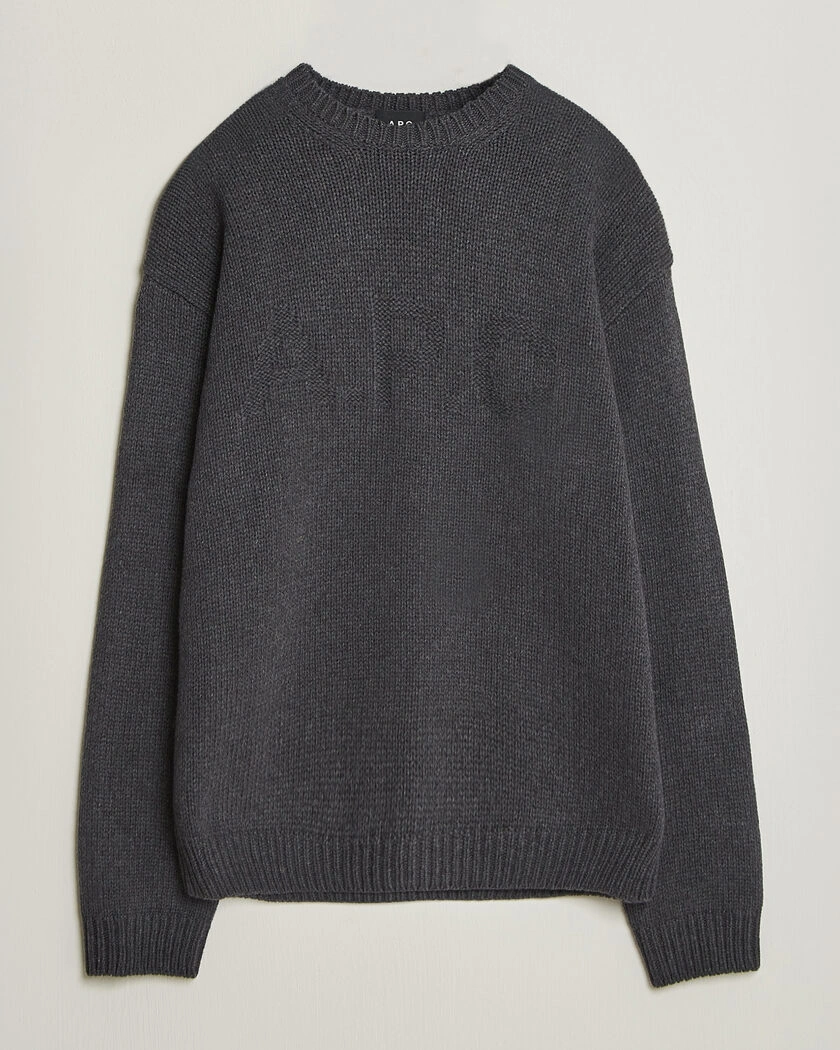 A.P.C. George Wool Knitted Sweater Anthracite Melange – Grey