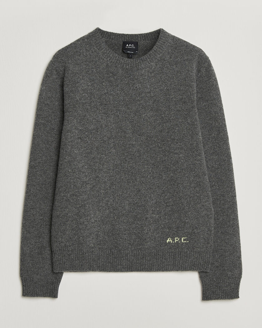 ニット/セーター STONE  WOOL SWEATER Stone Island Knitted Lambwool Sweater Melange Grey at CareOfCarl.com