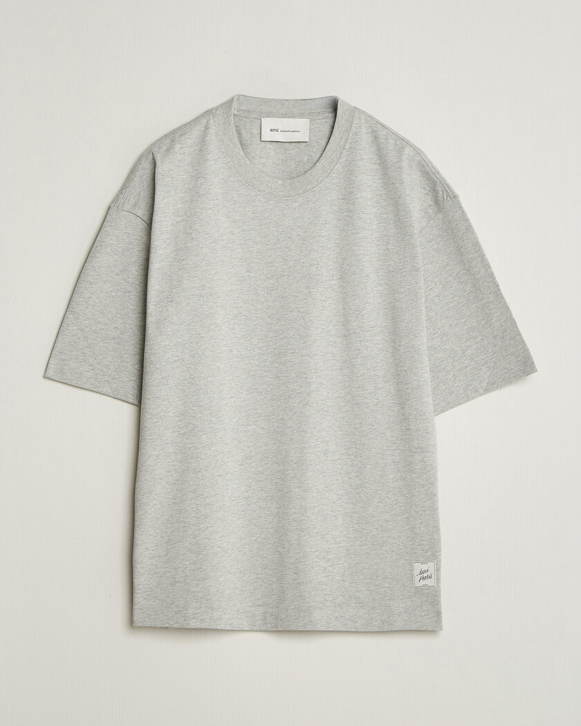 AMI Heritage Logo T-Shirt Light Grey Melange – Grey