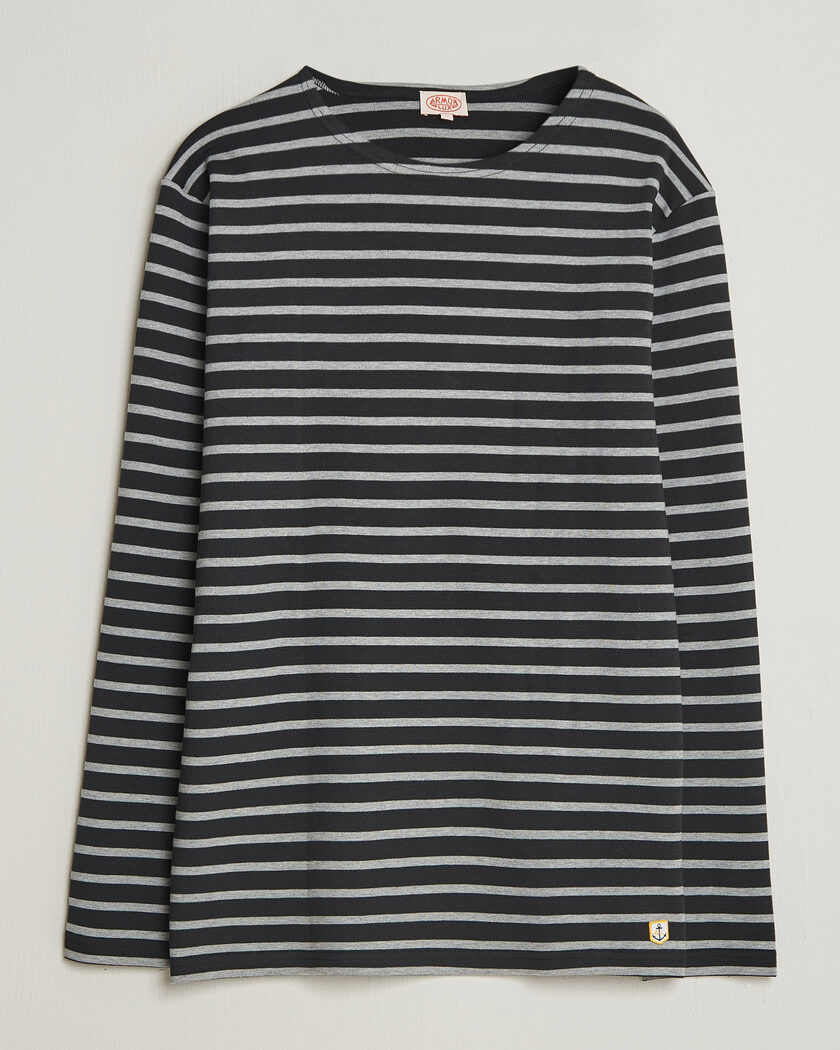 Jil Sander Long Sleeve Rib Cotton T-Shirt Marine Stripes at