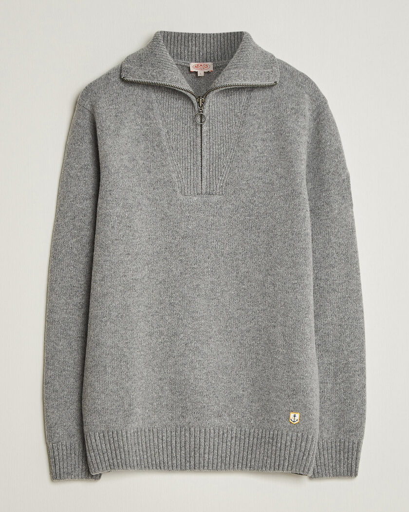 Armor-lux Wool Knitted Half Zip Slate – Grey