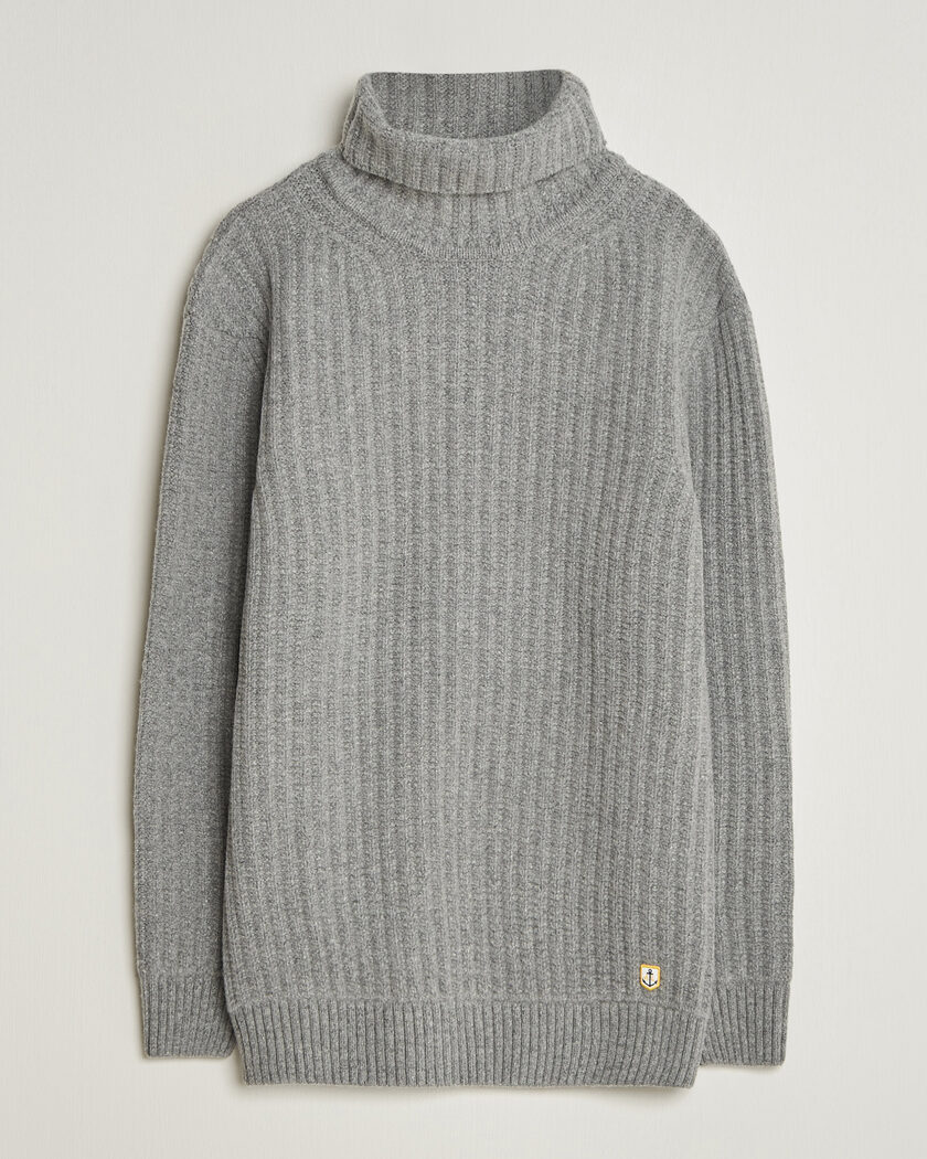 Armor-lux Wool Knitted Rollneck Slate – Grey