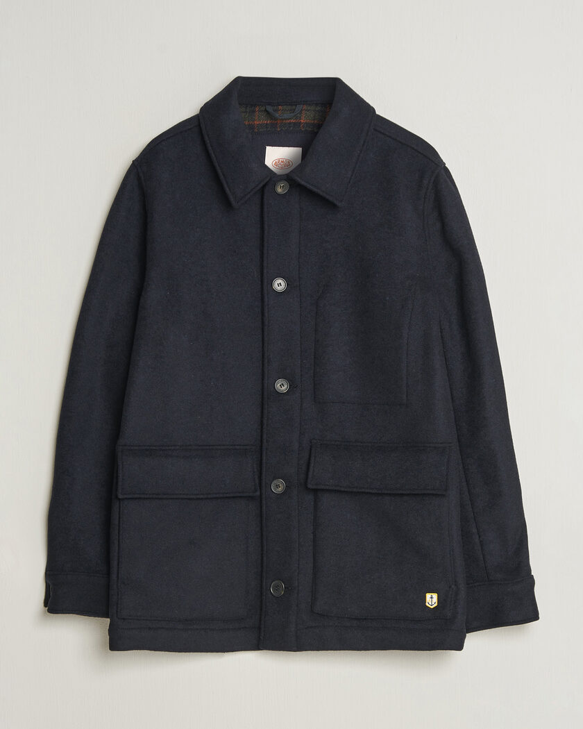 Armor-lux Wool Shirt Jacket Rich Navy – Blue