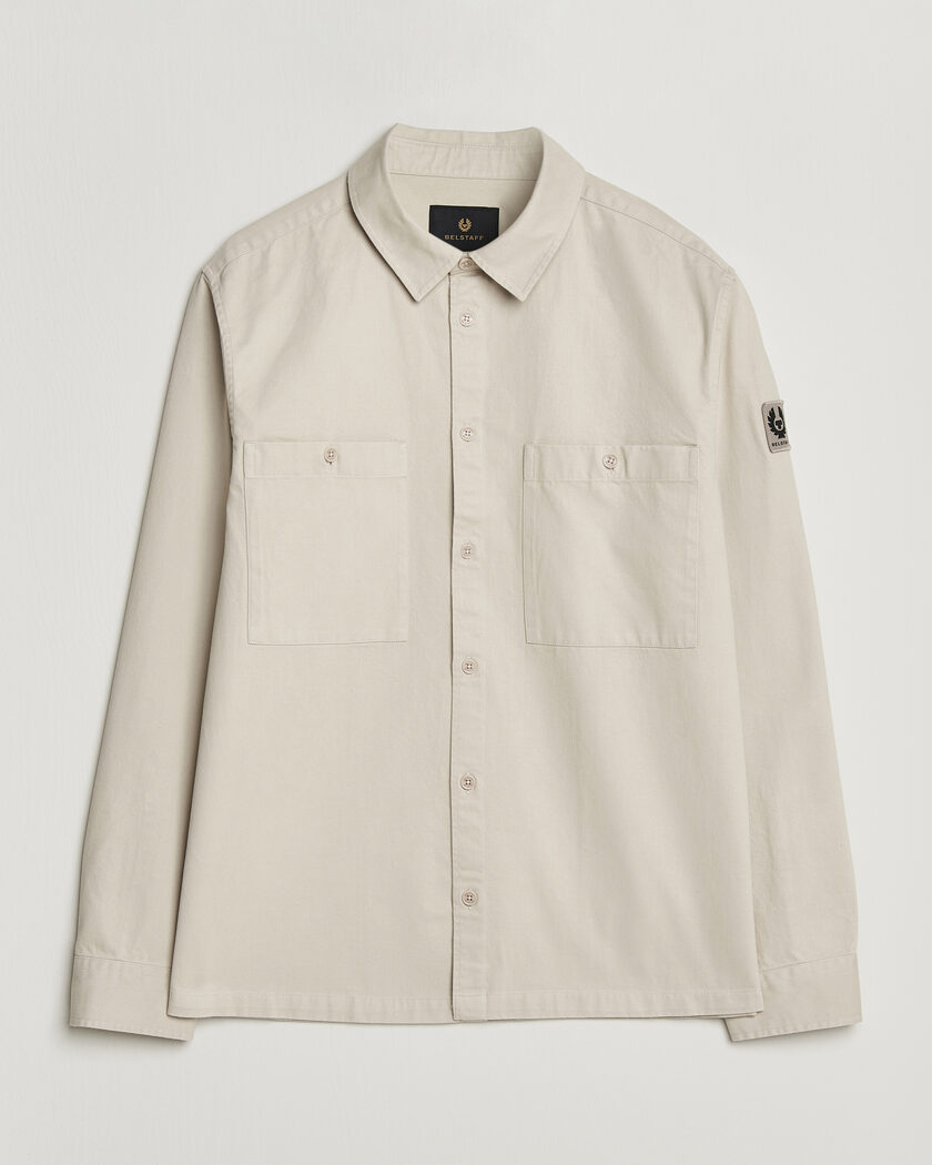Belstaff Outpost Cotton Herringbone Overshirt Pale Stone – Beige