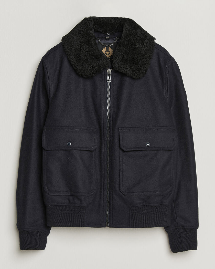 Belstaff Welder Wool Bomber Jacket Dark Ink – Blue