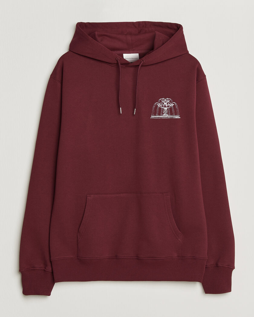 Drôle de Monsieur Fountain Printed Hoodie Burgundy – Red
