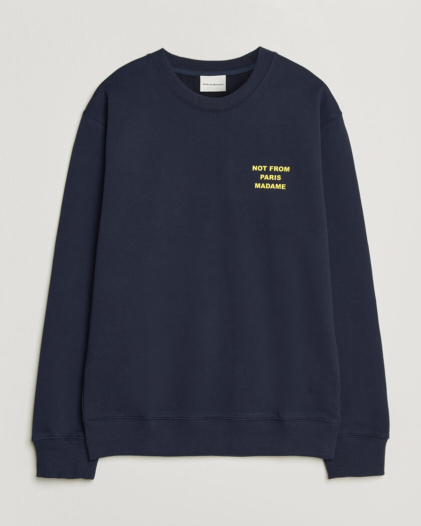 Drôle de Monsieur Bold Slogan Sweatshirt Navy – Blue