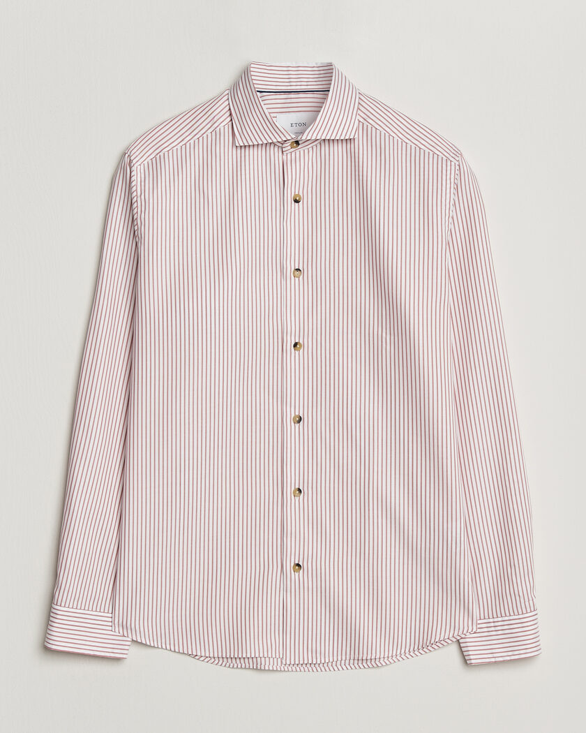 Eton Casual Fit Signature Oxford Striped Shirt Orange – Orange