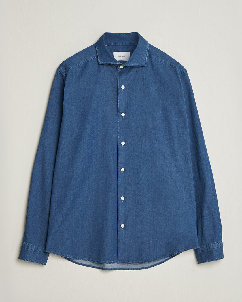 Eton Casual Fit Denim Shirt Dark Wash – Blue